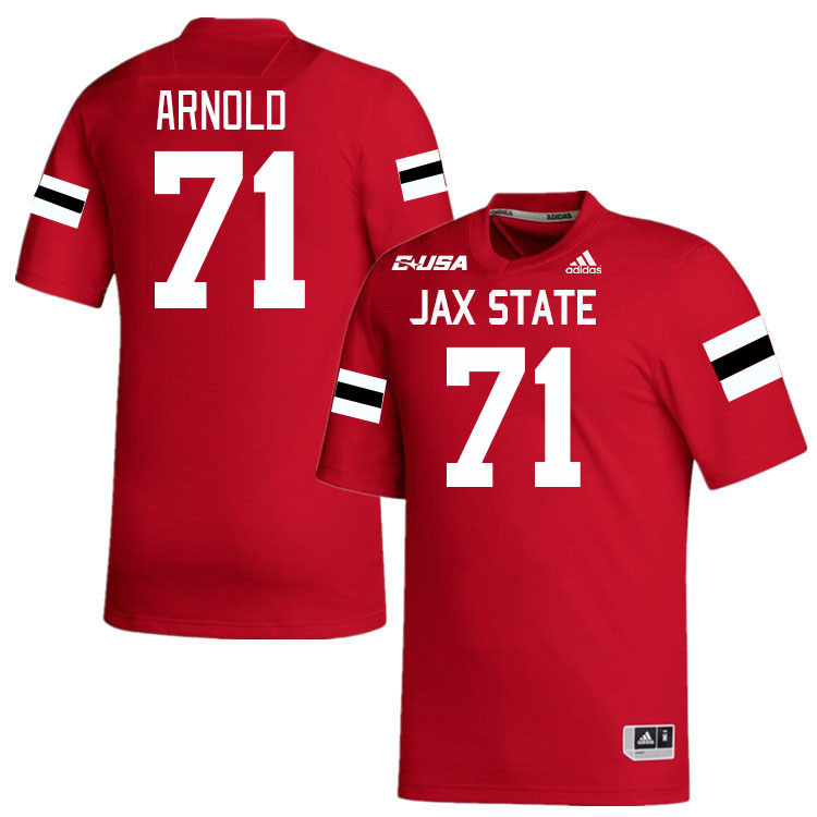 #71 K.D. Arnold Jacksonville State Gamecocks College Football Jerseys Stitched-Red